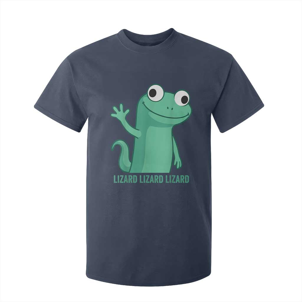Funny Lizard Lizard Lizard T Shirt For Kid Cute Gecko Reptile Meme TS02 Navy Print Your Wear