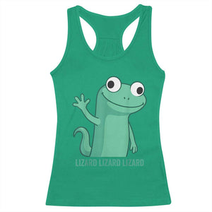 Funny Lizard Lizard Lizard Racerback Tank Top Cute Gecko Reptile Meme TS02 Irish Green Print Your Wear