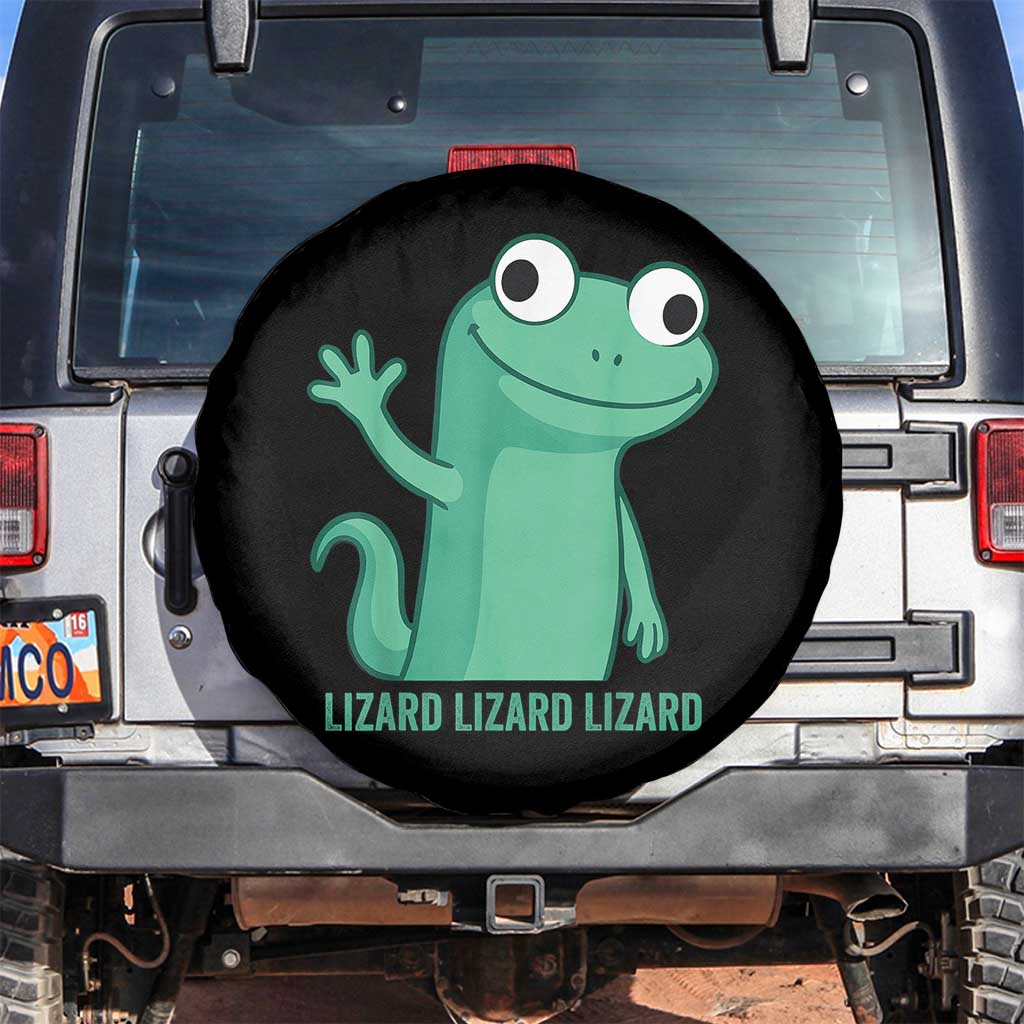 Funny Lizard Lizard Lizard Spare Tire Cover Cute Gecko Reptile Meme TS02 No hole Black Print Your Wear