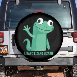 Funny Lizard Lizard Lizard Spare Tire Cover Cute Gecko Reptile Meme TS02 No hole Black Print Your Wear