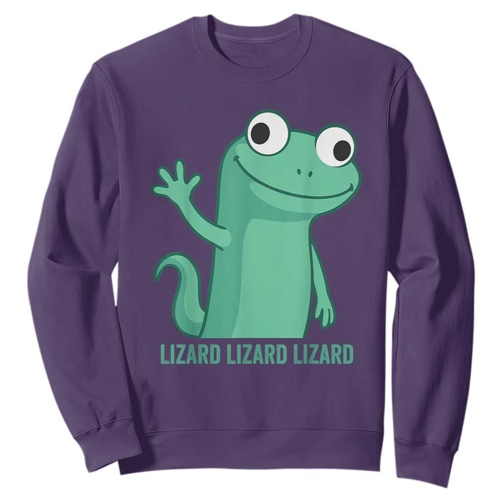 Funny Lizard Lizard Lizard Sweatshirt Cute Gecko Reptile Meme TS02 Purple Print Your Wear