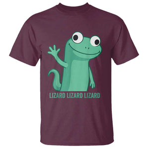 Funny Lizard Lizard Lizard T Shirt Cute Gecko Reptile Meme TS02 Maroon Print Your Wear