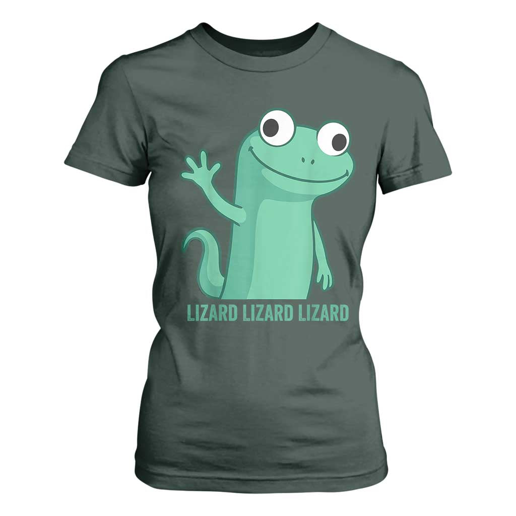 Funny Lizard Lizard Lizard T Shirt For Women Cute Gecko Reptile Meme TS02 Dark Forest Green Print Your Wear