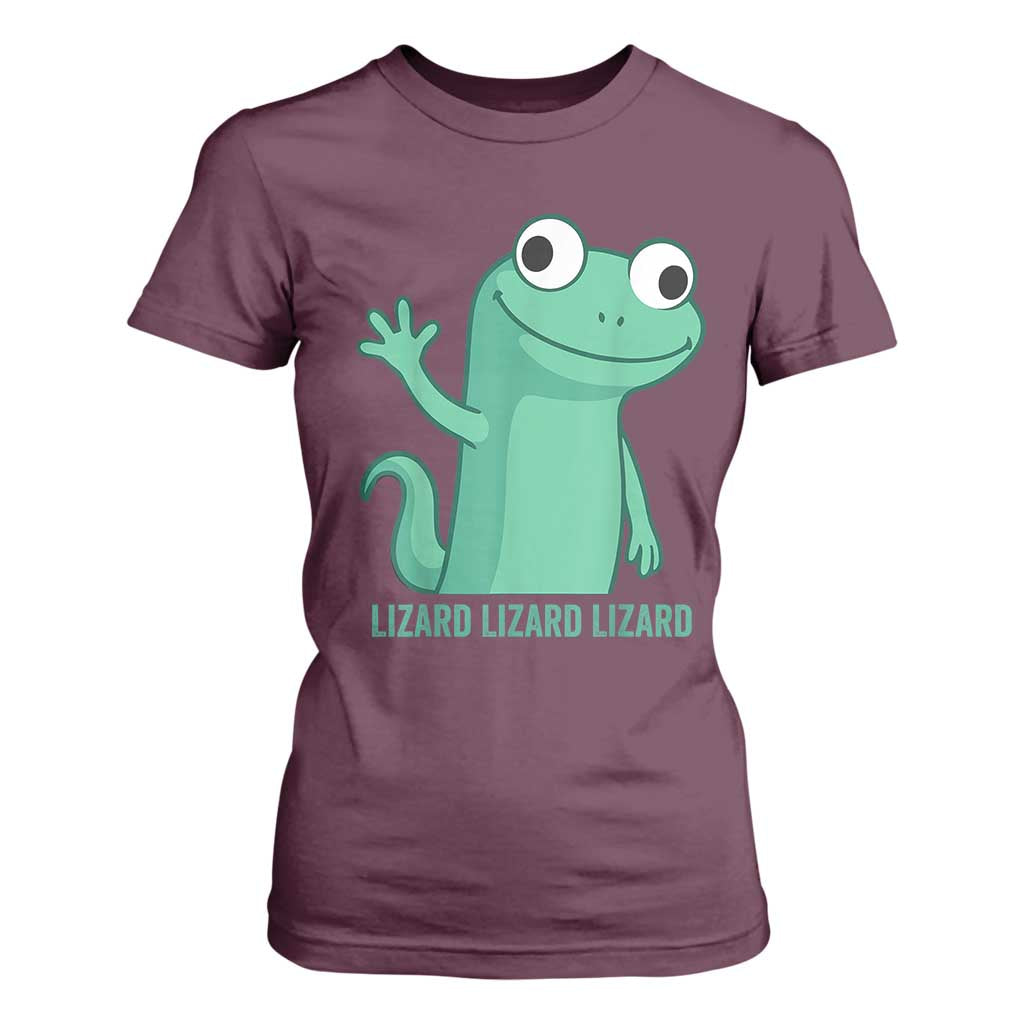 Funny Lizard Lizard Lizard T Shirt For Women Cute Gecko Reptile Meme TS02 Maroon Print Your Wear