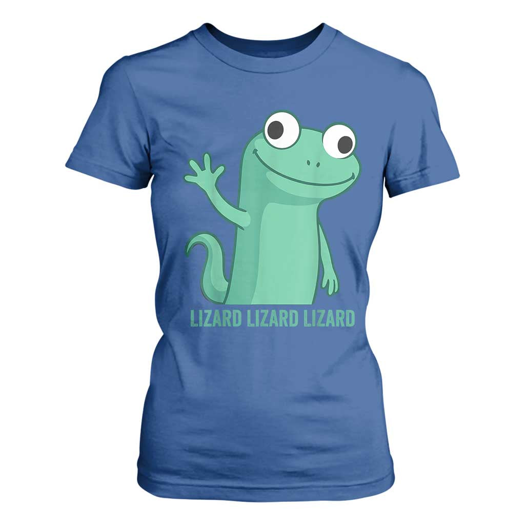 Funny Lizard Lizard Lizard T Shirt For Women Cute Gecko Reptile Meme TS02 Royal Blue Print Your Wear