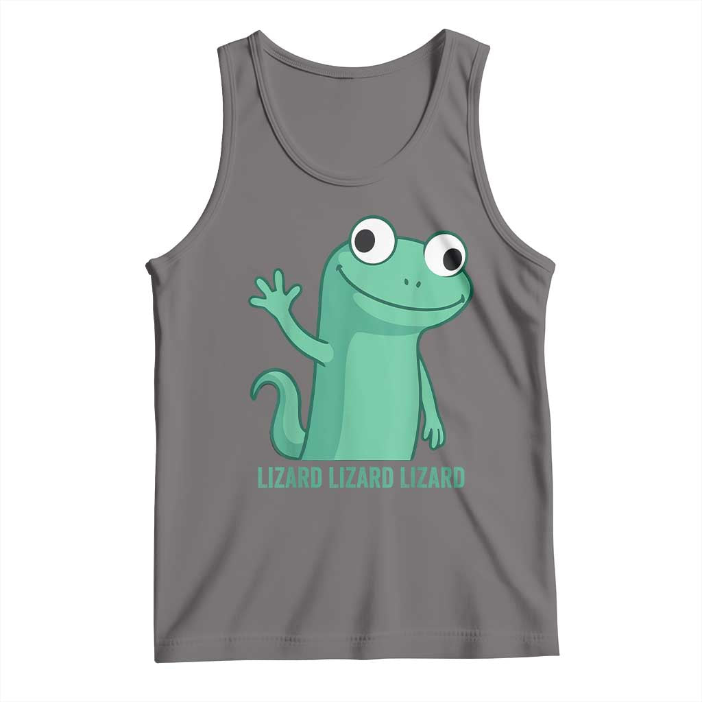 Funny Lizard Lizard Lizard Tank Top Cute Gecko Reptile Meme TS02 Deep Heather Print Your Wear