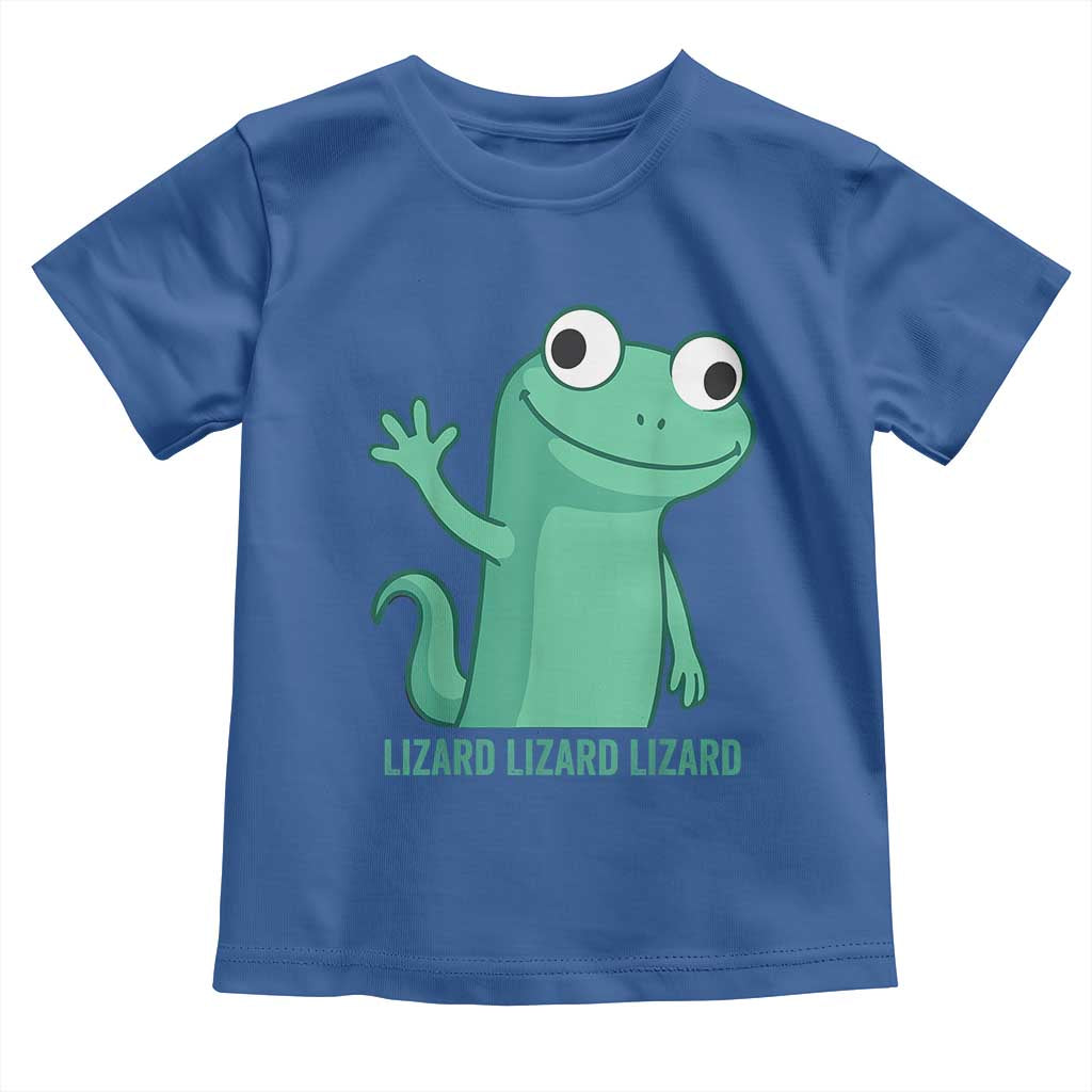 Funny Lizard Lizard Lizard Toddler T Shirt Cute Gecko Reptile Meme TS02 Royal Blue Print Your Wear