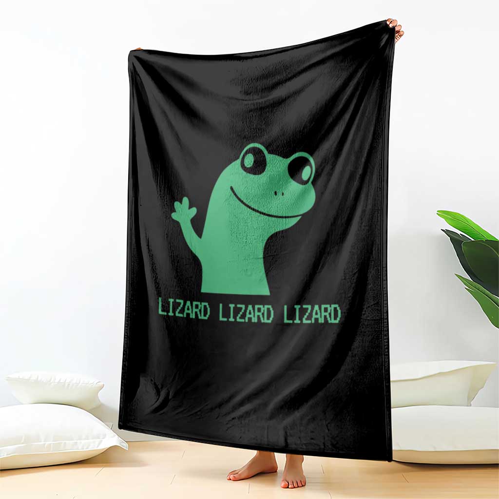 Funny Lizard Lizard Lizard Throw Blanket Weirdcore Gecko Reptile Meme TS02 Print Your Wear