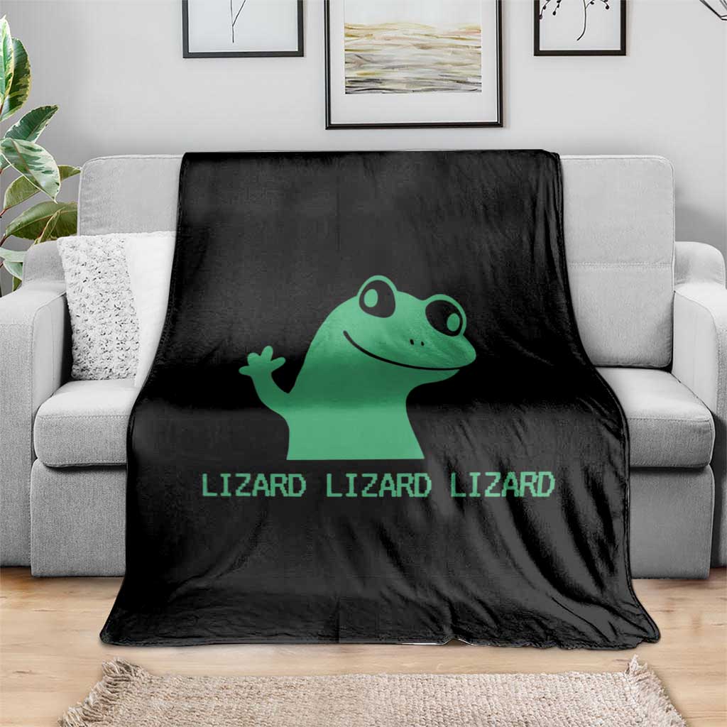 Funny Lizard Lizard Lizard Throw Blanket Weirdcore Gecko Reptile Meme TS02 Print Your Wear