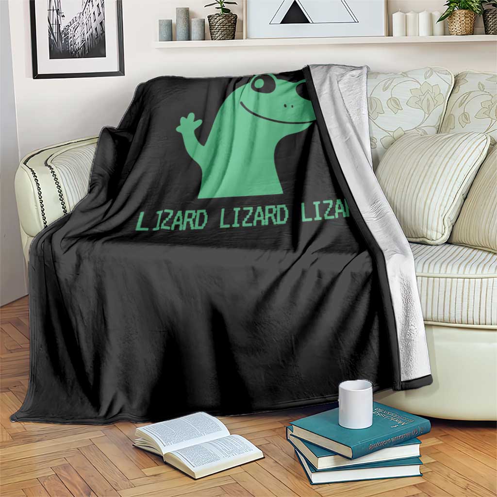 Funny Lizard Lizard Lizard Throw Blanket Weirdcore Gecko Reptile Meme TS02 Print Your Wear