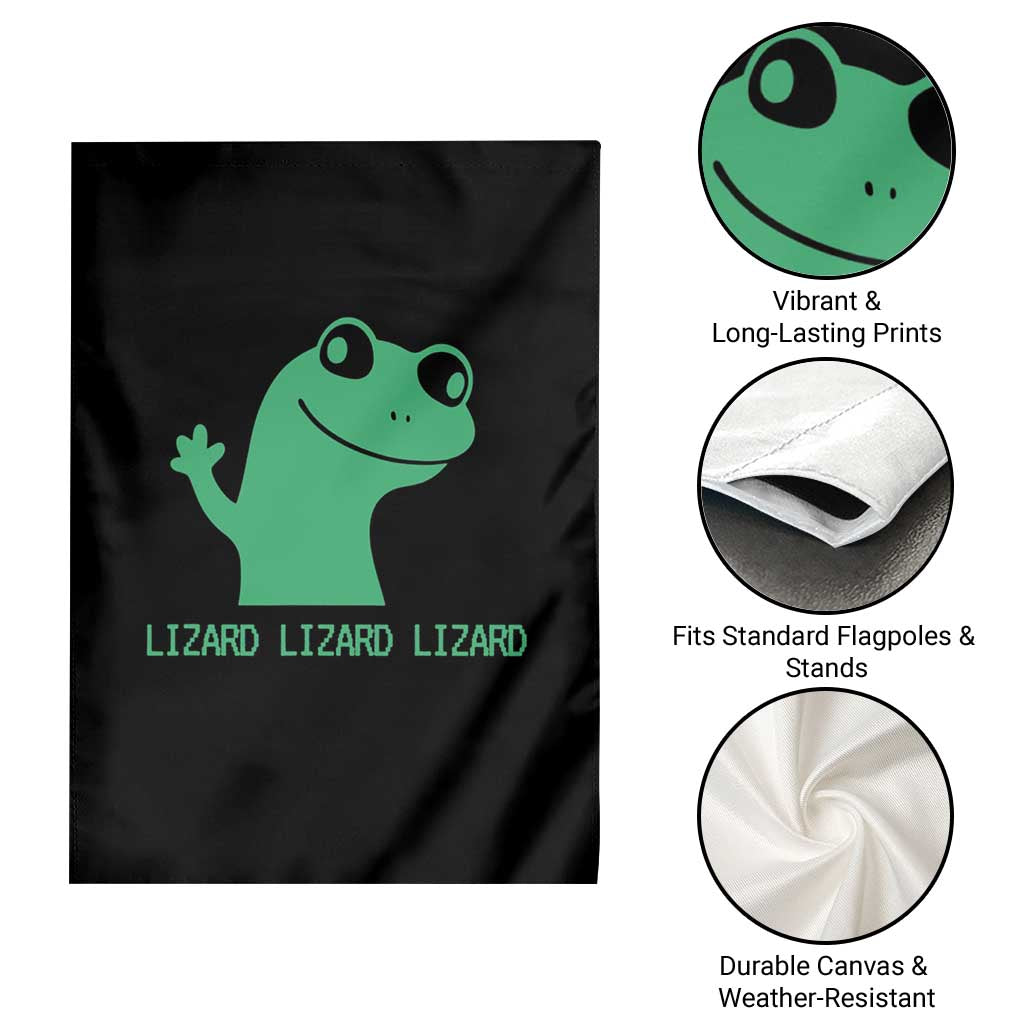 Funny Lizard Lizard Lizard Garden Flag Weirdcore Gecko Reptile Meme TS02 Print Your Wear