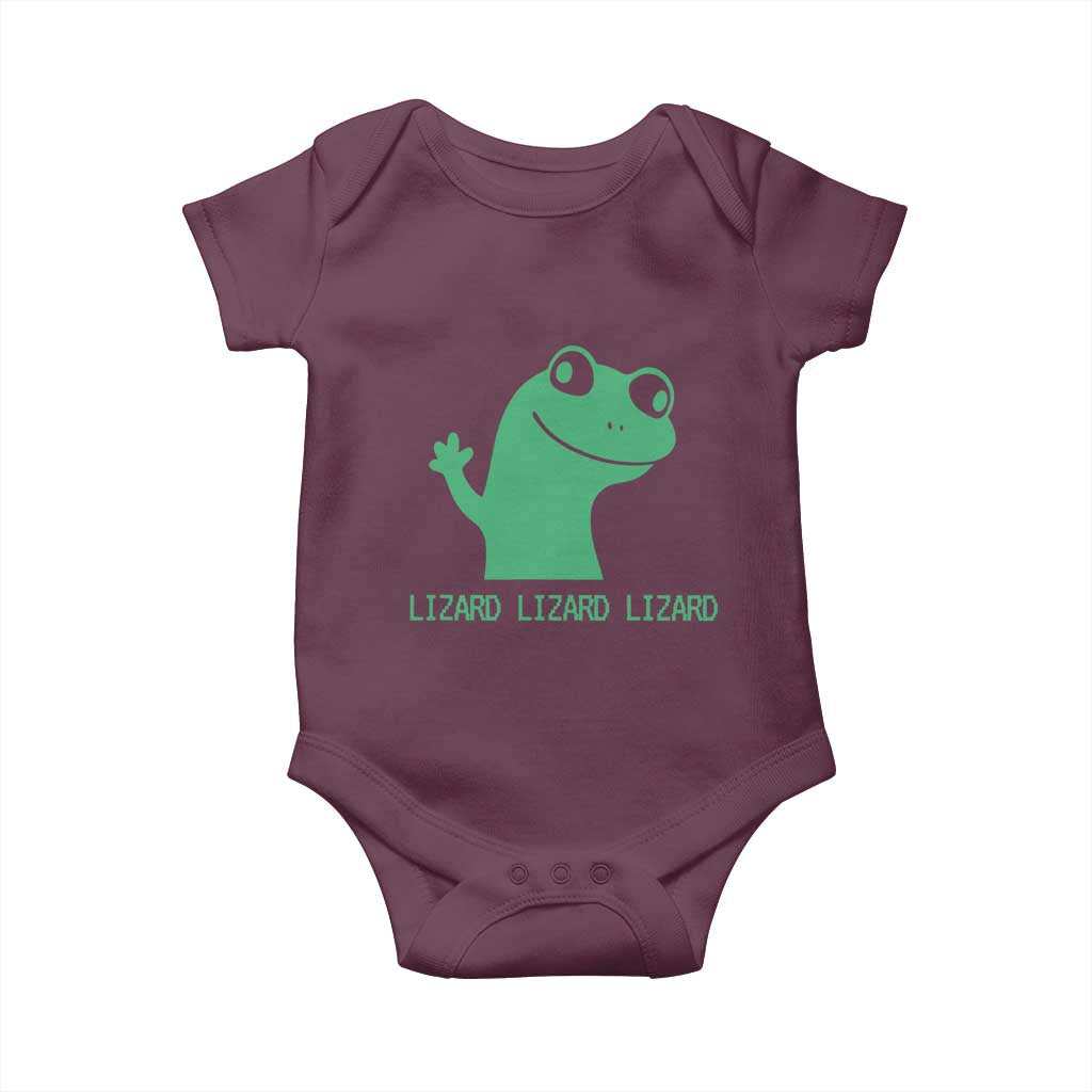 Funny Lizard Lizard Lizard Baby Onesie Weirdcore Gecko Reptile Meme TS02 Maroon Print Your Wear