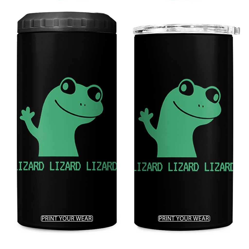 Funny Lizard Lizard Lizard 4 in 1 Can Cooler Tumbler Weirdcore Gecko Reptile Meme TS02 One Size: 16 oz Black Print Your Wear