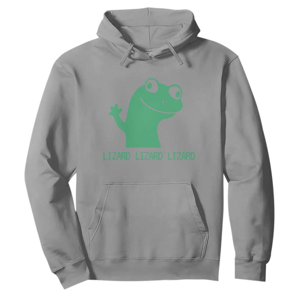 Funny Lizard Lizard Lizard Hoodie Weirdcore Gecko Reptile Meme TS02 Sport Gray Print Your Wear