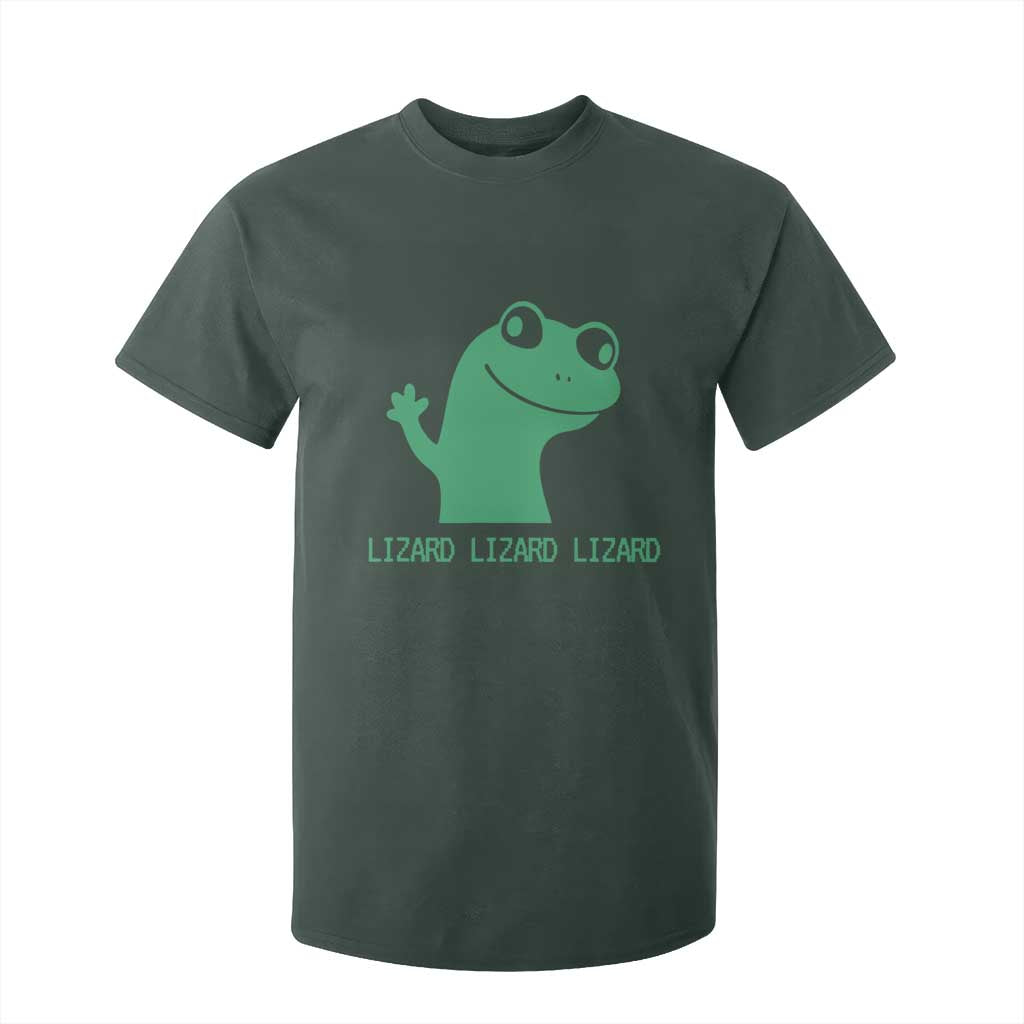 Funny Lizard Lizard Lizard T Shirt For Kid Weirdcore Gecko Reptile Meme TS02 Dark Forest Green Print Your Wear