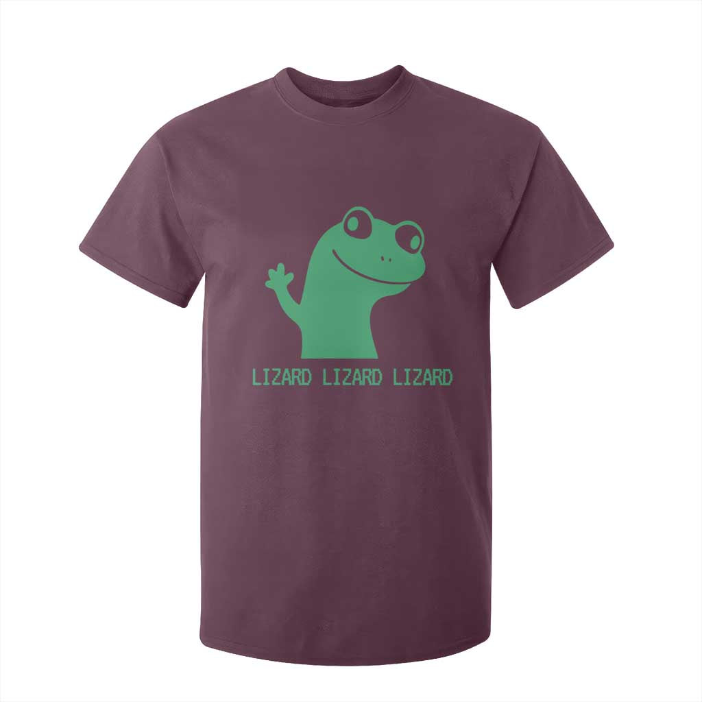 Funny Lizard Lizard Lizard T Shirt For Kid Weirdcore Gecko Reptile Meme TS02 Maroon Print Your Wear