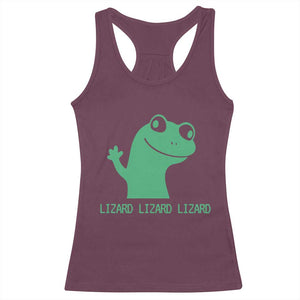 Funny Lizard Lizard Lizard Racerback Tank Top Weirdcore Gecko Reptile Meme TS02 Maroon Print Your Wear