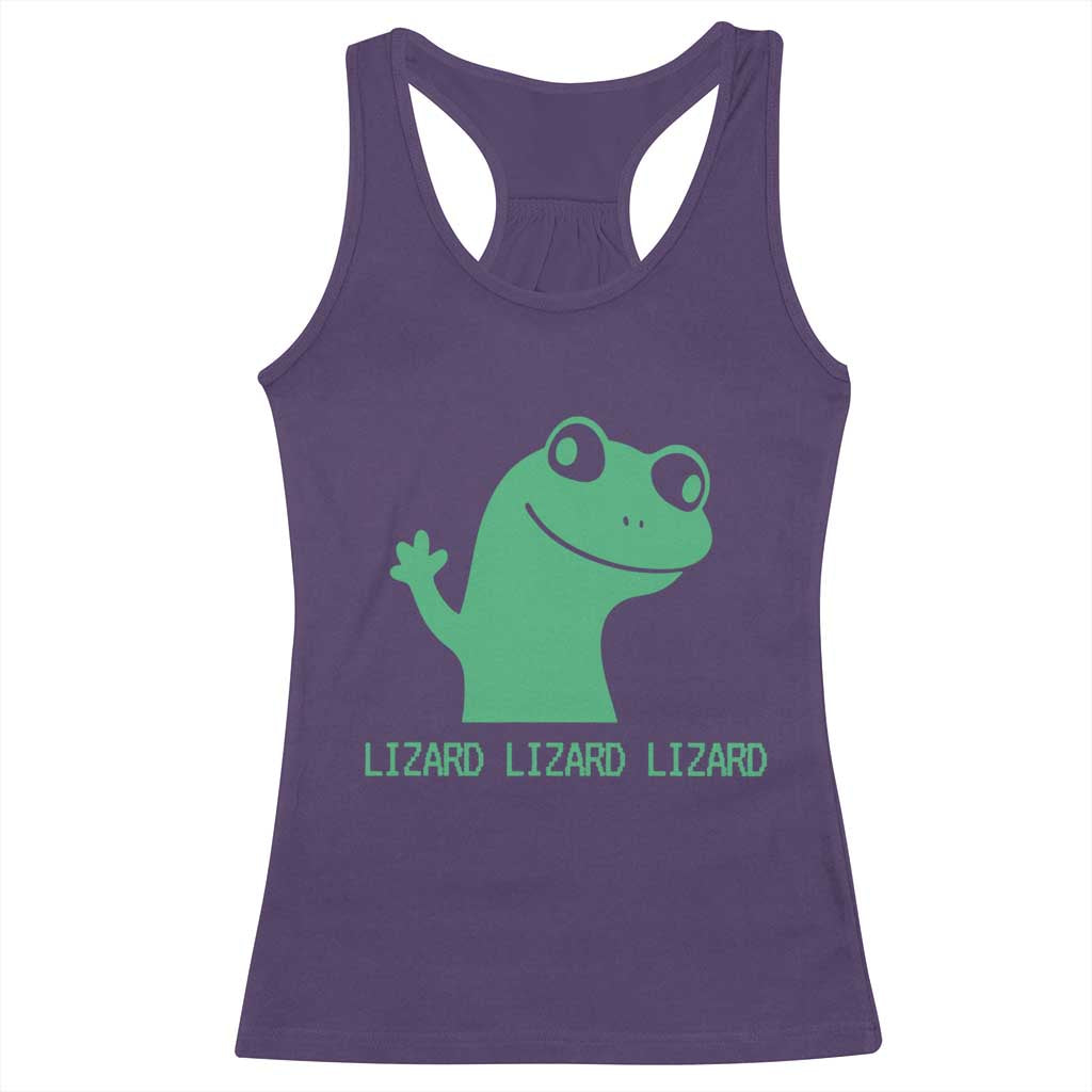 Funny Lizard Lizard Lizard Racerback Tank Top Weirdcore Gecko Reptile Meme TS02 Purple Print Your Wear