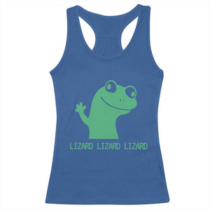 Funny Lizard Lizard Lizard Racerback Tank Top Weirdcore Gecko Reptile Meme TS02 Royal Blue Print Your Wear