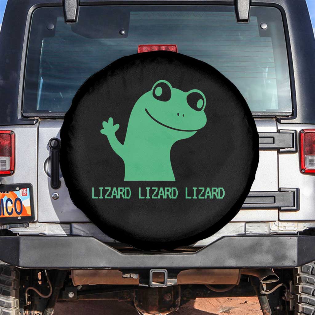 Funny Lizard Lizard Lizard Spare Tire Cover Weirdcore Gecko Reptile Meme TS02 No hole Black Print Your Wear