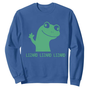 Funny Lizard Lizard Lizard Sweatshirt Weirdcore Gecko Reptile Meme TS02 Royal Blue Print Your Wear