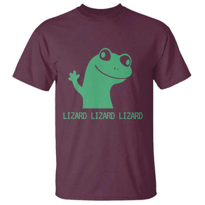 Funny Lizard Lizard Lizard T Shirt Weirdcore Gecko Reptile Meme TS02 Maroon Print Your Wear