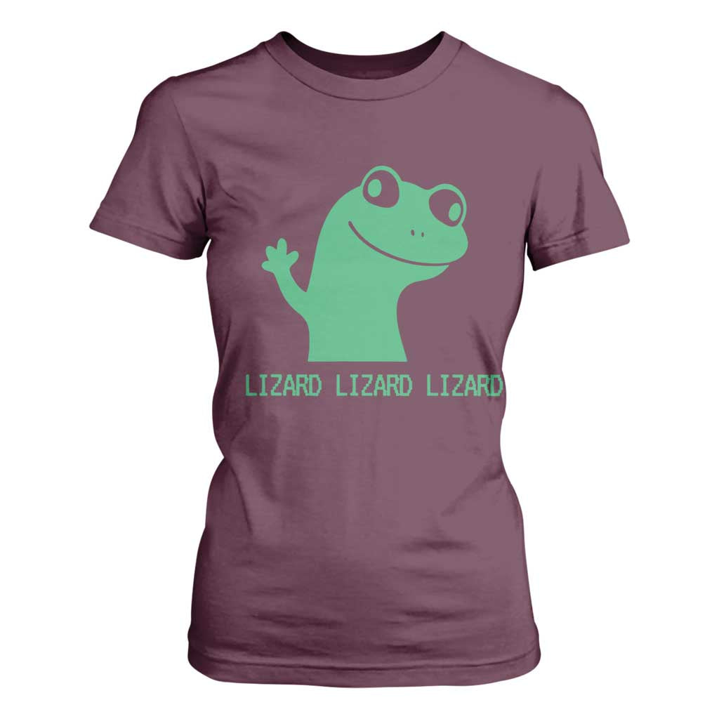 Funny Lizard Lizard Lizard T Shirt For Women Weirdcore Gecko Reptile Meme TS02 Maroon Print Your Wear