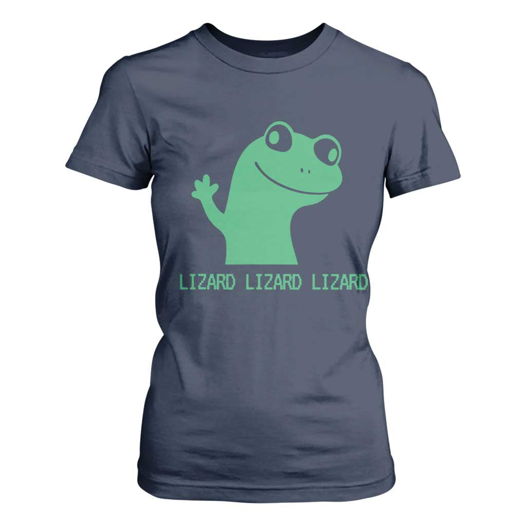 Funny Lizard Lizard Lizard T Shirt For Women Weirdcore Gecko Reptile Meme TS02 Navy Print Your Wear