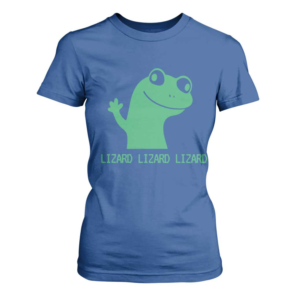 Funny Lizard Lizard Lizard T Shirt For Women Weirdcore Gecko Reptile Meme TS02 Royal Blue Print Your Wear