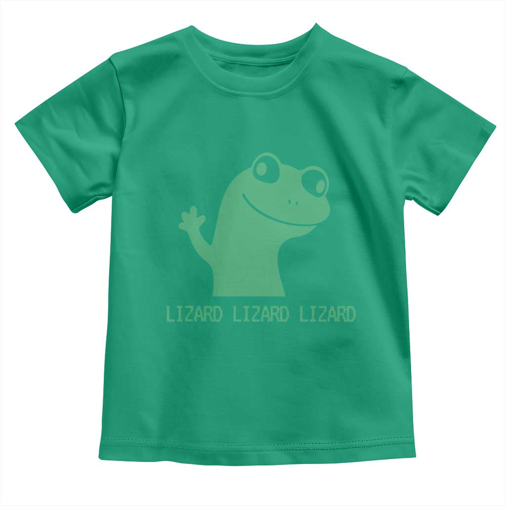 Funny Lizard Lizard Lizard Toddler T Shirt Weirdcore Gecko Reptile Meme TS02 Irish Green Print Your Wear