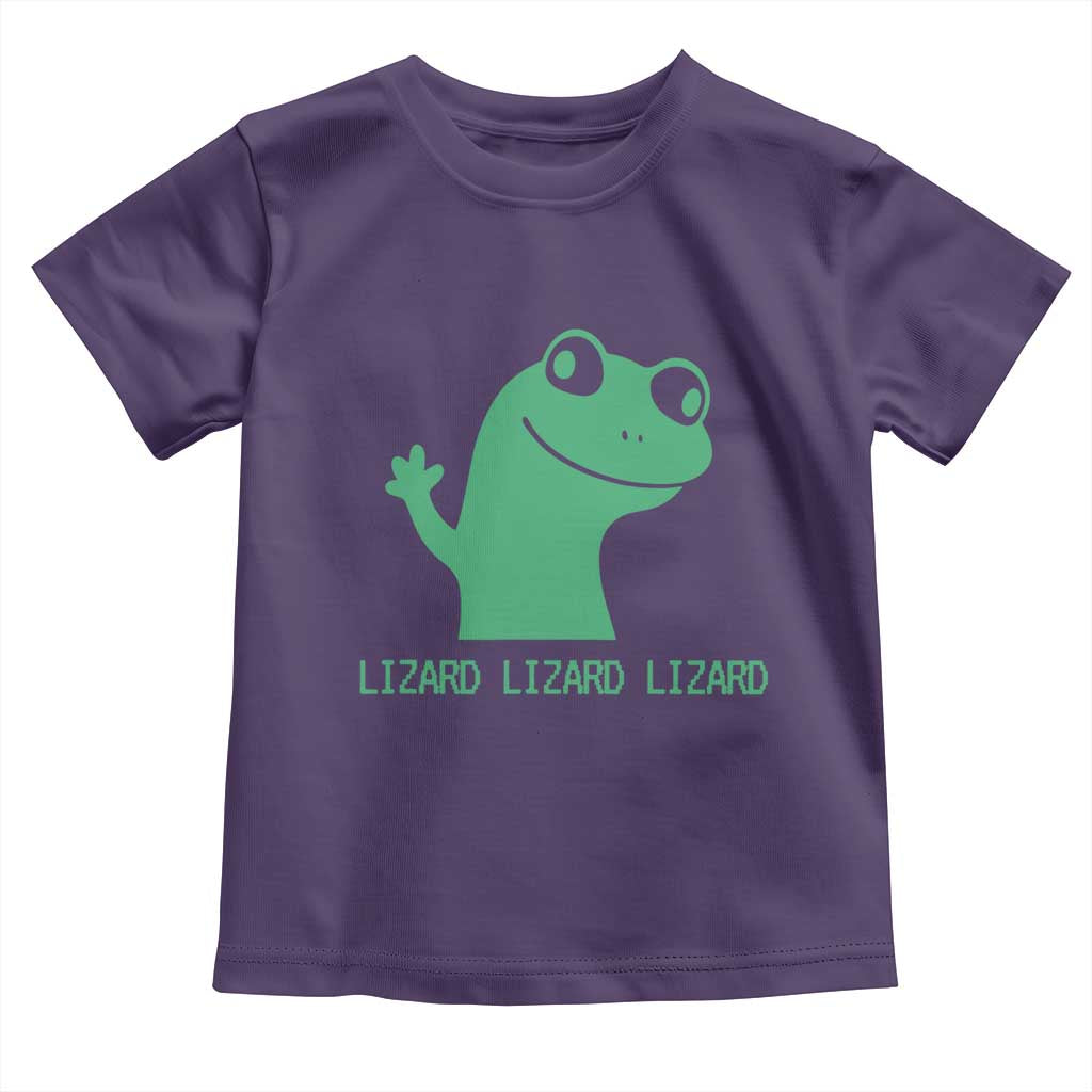 Funny Lizard Lizard Lizard Toddler T Shirt Weirdcore Gecko Reptile Meme TS02 Purple Print Your Wear