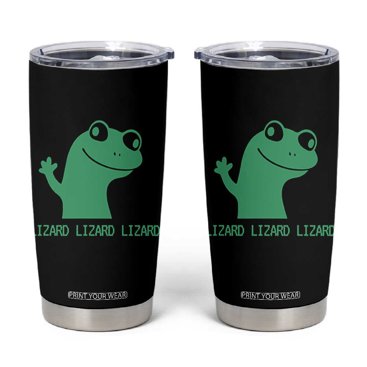 Funny Lizard Lizard Lizard Tumbler Cup Weirdcore Gecko Reptile Meme TS02 Black Print Your Wear