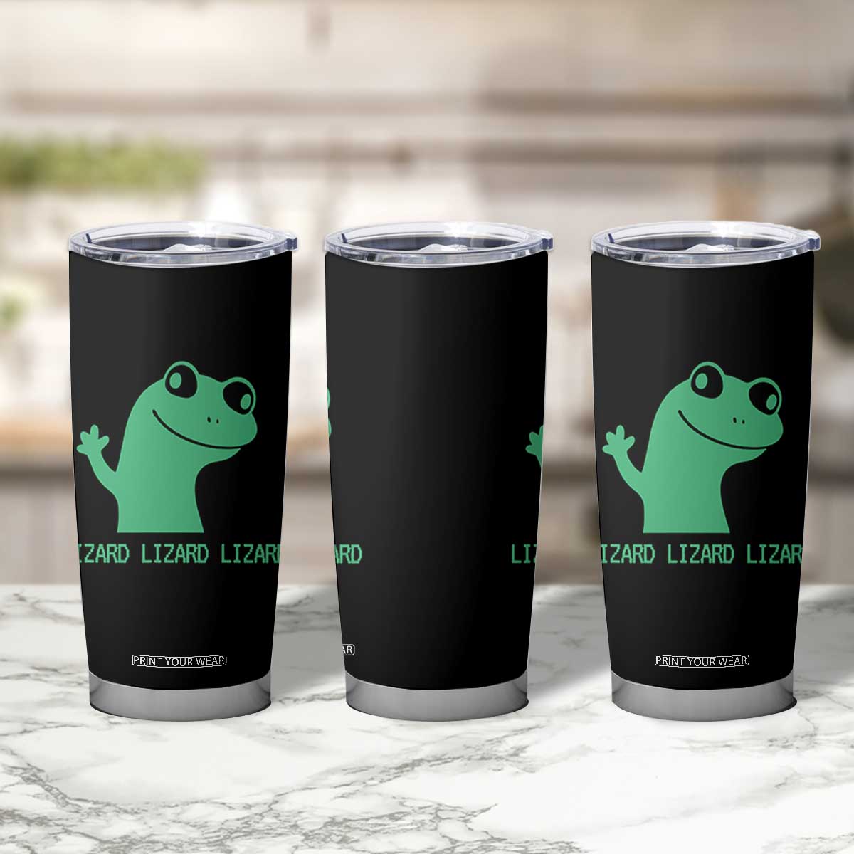 Funny Lizard Lizard Lizard Tumbler Cup Weirdcore Gecko Reptile Meme TS02 Print Your Wear