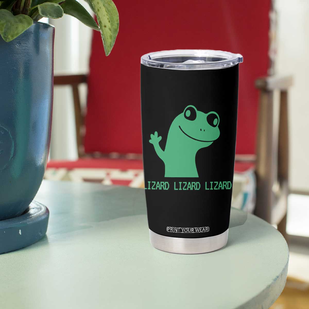 Funny Lizard Lizard Lizard Tumbler Cup Weirdcore Gecko Reptile Meme TS02 Print Your Wear