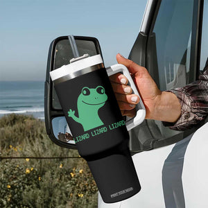 Funny Lizard Lizard Lizard Tumbler With Handle Weirdcore Gecko Reptile Meme TS02 Print Your Wear