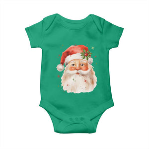 Retro Vintage Christmas Santa Claus Face Xmas Old Fashioned Baby Onesie TS02 Irish Green Print Your Wear