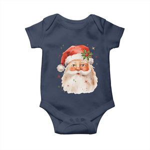 Retro Vintage Christmas Santa Claus Face Xmas Old Fashioned Baby Onesie TS02 Navy Print Your Wear