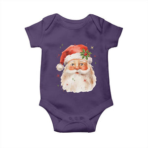 Retro Vintage Christmas Santa Claus Face Xmas Old Fashioned Baby Onesie TS02 Purple Print Your Wear