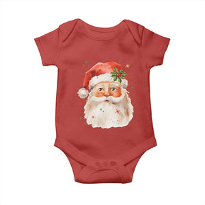 Retro Vintage Christmas Santa Claus Face Xmas Old Fashioned Baby Onesie TS02 Red Print Your Wear
