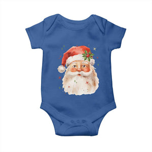 Retro Vintage Christmas Santa Claus Face Xmas Old Fashioned Baby Onesie TS02 Royal Blue Print Your Wear