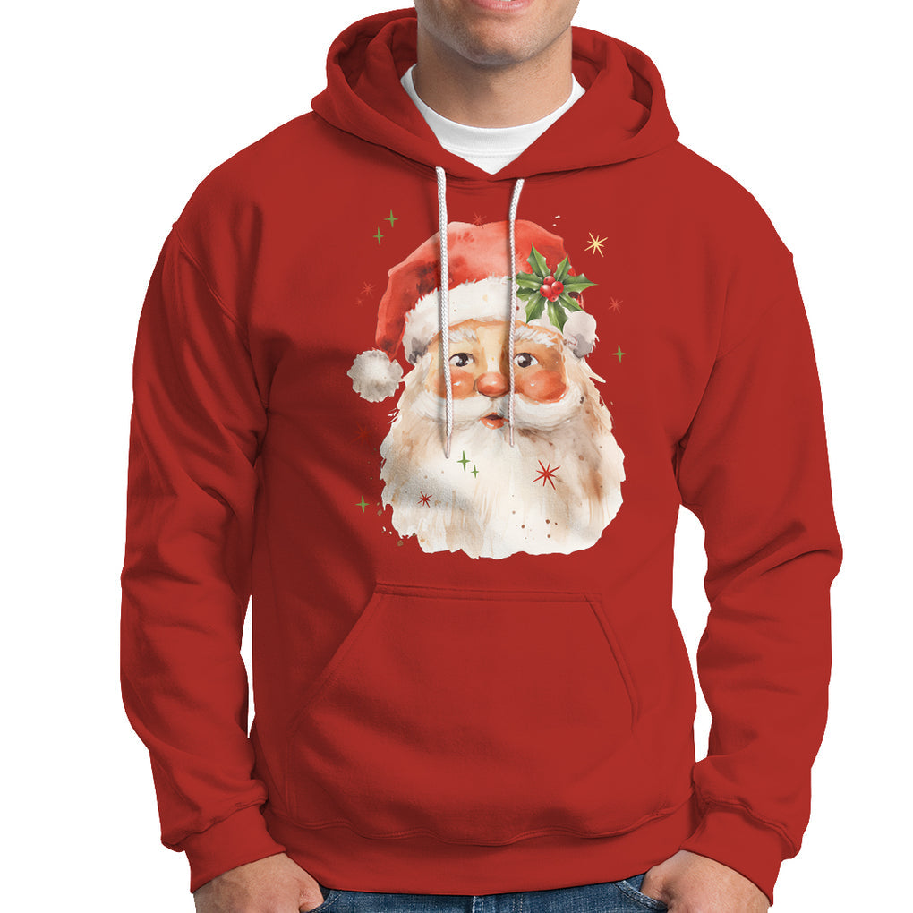 Retro Vintage Christmas Santa Claus Face Xmas Old Fashioned Hoodie TS02 Red Printyourwear