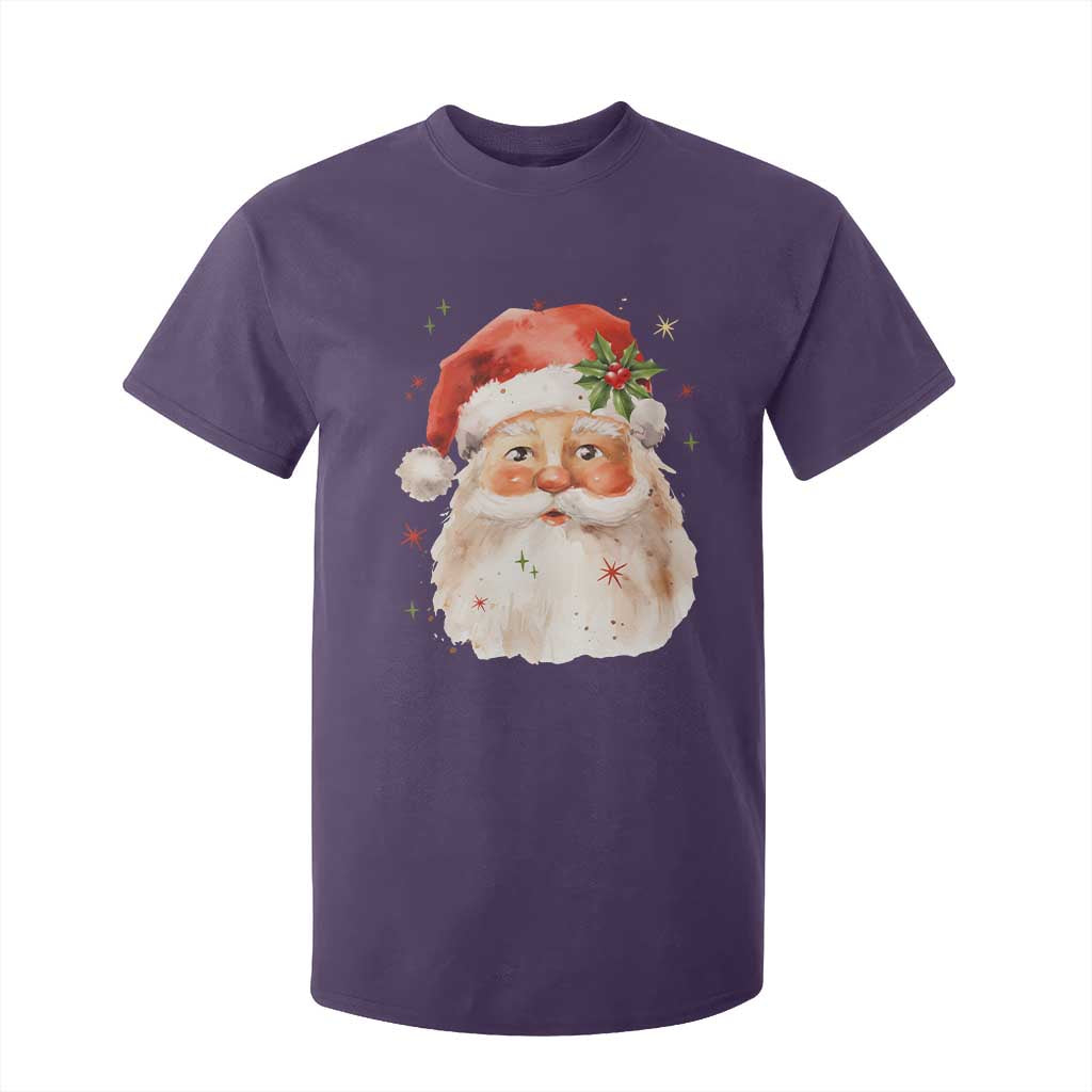 Retro Vintage Christmas Santa Claus Face Xmas Old Fashioned T Shirt For Kid TS02 Purple Print Your Wear