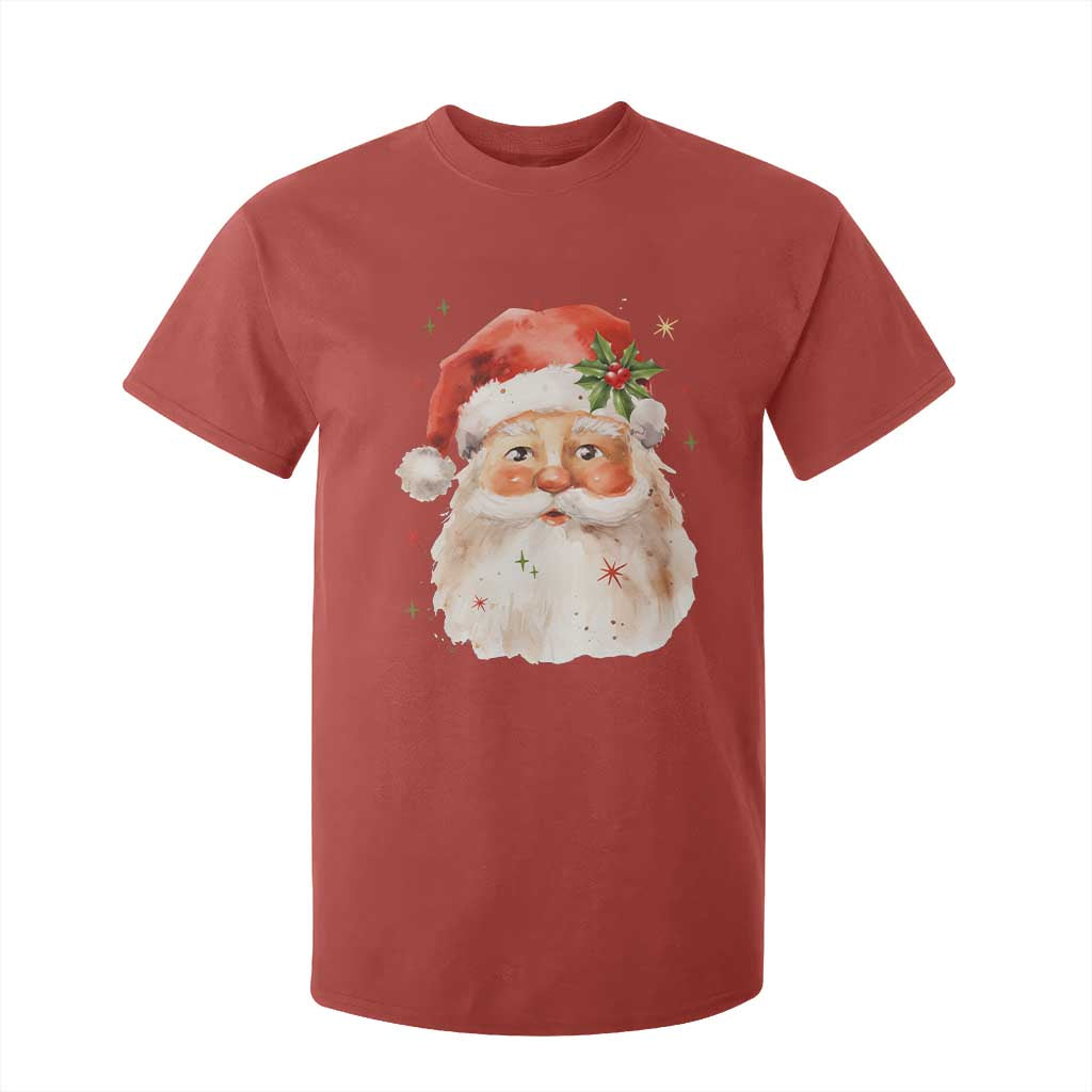 Retro Vintage Christmas Santa Claus Face Xmas Old Fashioned T Shirt For Kid TS02 Red Print Your Wear