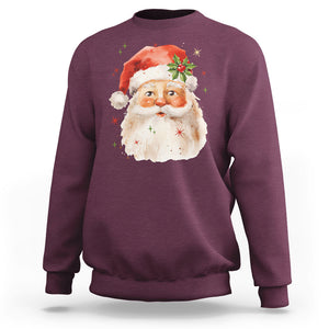 Retro Vintage Christmas Santa Claus Face Xmas Old Fashioned Sweatshirt TS02 Maroon Printyourwear