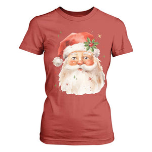 Retro Vintage Christmas Santa Claus Face Xmas Old Fashioned T Shirt For Women TS02 Red Print Your Wear