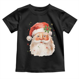 Retro Vintage Christmas Santa Claus Face Xmas Old Fashioned Toddler T Shirt TS02 Black Print Your Wear