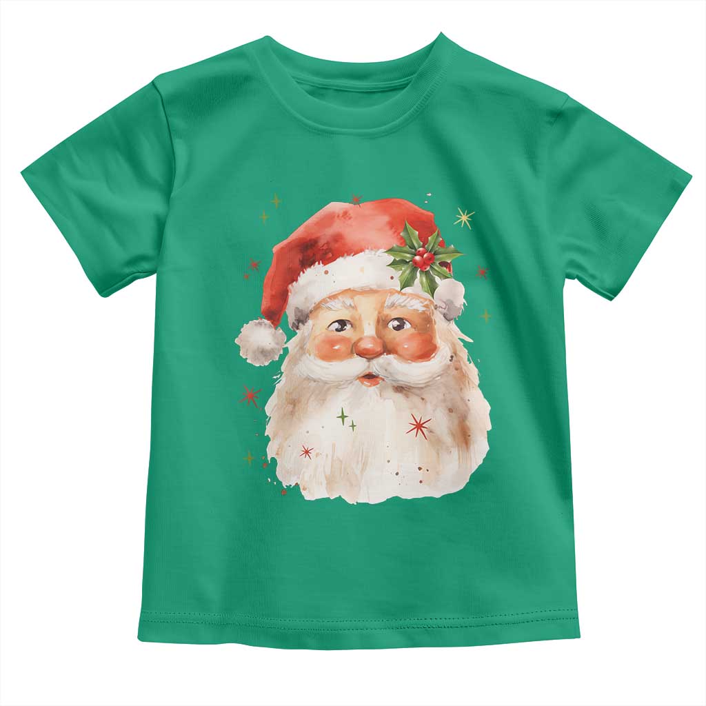 Retro Vintage Christmas Santa Claus Face Xmas Old Fashioned Toddler T Shirt TS02 Irish Green Print Your Wear