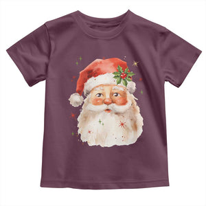 Retro Vintage Christmas Santa Claus Face Xmas Old Fashioned Toddler T Shirt TS02 Maroon Print Your Wear