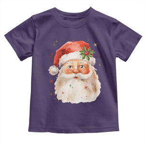 Retro Vintage Christmas Santa Claus Face Xmas Old Fashioned Toddler T Shirt TS02 Purple Print Your Wear
