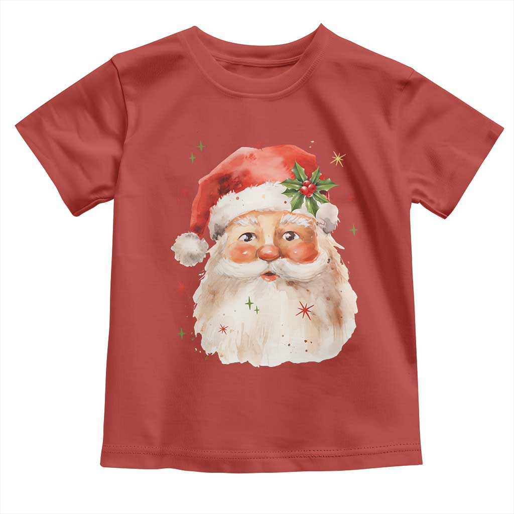 Retro Vintage Christmas Santa Claus Face Xmas Old Fashioned Toddler T Shirt TS02 Red Print Your Wear